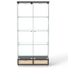 Okak 16/32in Modern Display Case, Glass Bookshelf with 4 Shelves and Drawer, Cube Storage Organizer for Living Room and Bedroom - 4 of 4