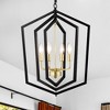 VYNXARIA 18.11 - Inch Matte Black and Gold 4 - Light Ceiling Lights, Modern Industrial Lantern - Style Chandelier - 3 of 4