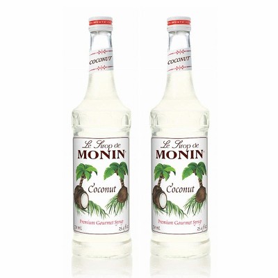 Monin Coconut Syrup for Cocktails, Coffee, and Beverages 750 Ml. / 25.4 Fl. Oz. (Pack of 2)