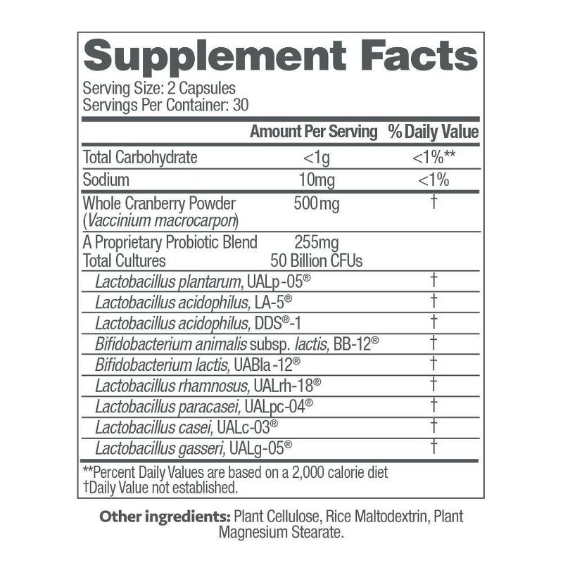 UP4 Women&#39;s Probiotic with Organic Vegan Cranberry Capsules - 60ct, 4 of 8