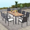Costway 9 PCS Patio Rattan Dining Set with Acacia Wood Table, Cushions, 1.9" Umbrella Hole - 2 of 4