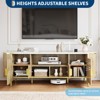 70" TV Stand with Faux Marble Top, Luxury Media Console Table with Adjustable Shelves, Curved Profile Sliding Doors - 4 of 4