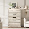 5-Drawer Farmhouse Dresser, Modern Tall Chest with Natural Wood Grain and Wide Metal Handles, for Bedroom, Living Room - 3 of 4