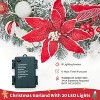 Christmas Garland for Fireplace, 6ft Pre Lit Xmas Garland with Artificial Flowers Pinecones Ball Ornaments for Mantle Fireplace Stairs - 4 of 4