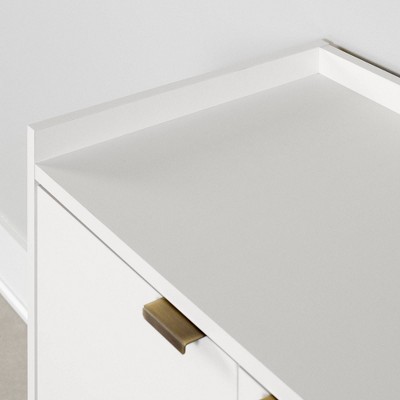 Pure White Laminate Mid-Century Modern Accent Cabinet