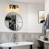 POWLIG 13.7-in 2-Light Black and Gold Bathroom Vanity Light with Clear Glass Shades, Bulbs not Included - 3 of 4