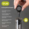 True Locking Bottle Stoppers with Key - Stainless Steel and Silicone Wine Topper Seal Set of 3 with Key - Dishwasher Safe, Black Finish - 2 of 4
