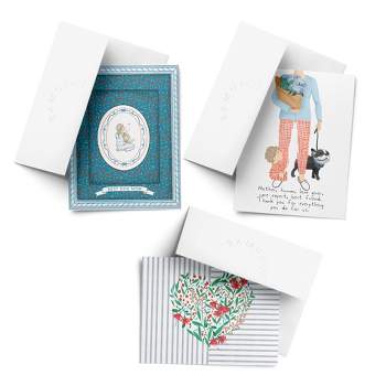 Mother's Day Assorted Greeting Card Pack (3ct) "Best Dog Mom, Thank you Mom, Floral Heart" by Ramus & Co