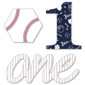 Big Dot of Happiness 1st Birthday Batter Up - Baseball - DIY Shaped First Birthday Party Cut-Outs - 24 Count - 1 of 4