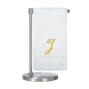 BC BARE COTTON Monogrammed Bath Towel, Personalized Gift, 27 x 54 inches - Set of 1 - White - Gold Script - 1 of 4