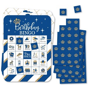Big Dot of Happiness Royal Prince Charming - Picture Bingo Cards and Markers - Birthday Party Bingo Game - Set of 18 - 1 of 4