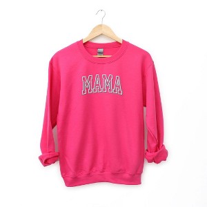 Simply Sage Market Women's Graphic Sweatshirt Embroidered Mama -Black Ink - 1 of 3