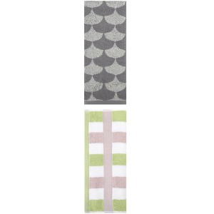 REGALWOVEN Geometric Cotton Soft Absorbent Decorative Hand Towel Set for Bathroom 13" x 29" 2 Pcs - 1 of 4