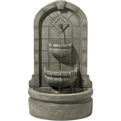 John Timberland English Outdoor Wall Water Fountain 41 1/2" High Three Tier for Yard Garden Patio Deck Home Hallway