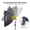 MaseiKar 700W Equivalent Softbox Lighting Kit,2Pack UL Certified 5700K LED Lighting Bulbs,24x24 inches Softboxes with E26 Socket - 2 of 4
