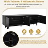 70.8'' Minimalist TV Stand for 78 Inch TV, Modern Media Console with Arch Cabinets & Adjustable Shelves for Living Room-3irtyhousy - 3 of 4