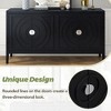 NicBex 4-Door Sideboard Cabinet, Retro Storage Cabinet with Circular Groove Design Round Metal Door Handle, Buffet Cabinet for Entrance, Dining Room - 4 of 4