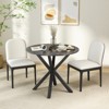 Tangkula 36" Round Farmhouse Dining Table for 4 w/Stable Intersecting Pedestal Base Black - 4 of 4
