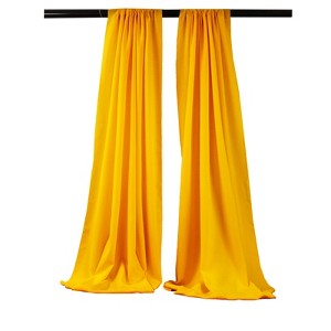 Slickblue Pack of 2 Polyester Backdrop Drapes – 96"H x 58"W, Rod Pocket, Semi Sheer, Serged Edges, 41 Colors Options - 1 of 3