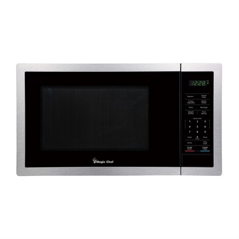 Magic Chef MC99MST Countertop Microwave Oven, Small Microwave for Compact  Spaces, Kitchen Microwave, 900 Watts, 0.9 Cubic Feet, Stainless Steel