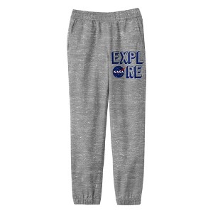 NASA Wordplay Screen Print Boy's Athletic Heather Gray Sweatpants - 1 of 2