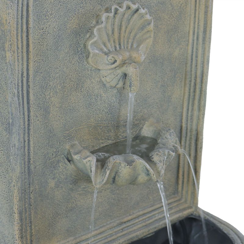 Sunnydaze 27"H Solar Only Polystone Seaside Outdoor Wall-Mount Water Fountain, 4 of 11