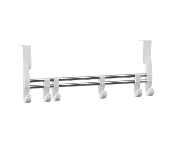 Lynk Over Door Adjustable Hook Accessory Organizer -Scarf, Belt, Hat, Jewelry Hanger - White