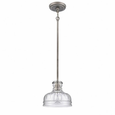 Orinoco Weathered Zinc Mini Pendant with Clear Glass