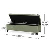 GDFStudio Wendover 50" Velvet/Fabric Tufted Pine Storage Ottoman with Birch Leg - 3 of 4