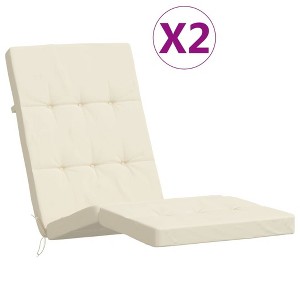 vidaXL 2 pcs Cream Oxford Fabric Deck Chair Cushions | Indoor and Outdoor Use | Non Slip Design | Vacuum Packed for Freshness and Durability - 1 of 4