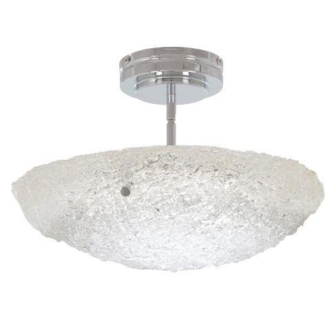 Kovacs P1387 077 L Led 16 Wide Adjustable Height Semi Flush Ceiling Light From The Forest Ice Collection
