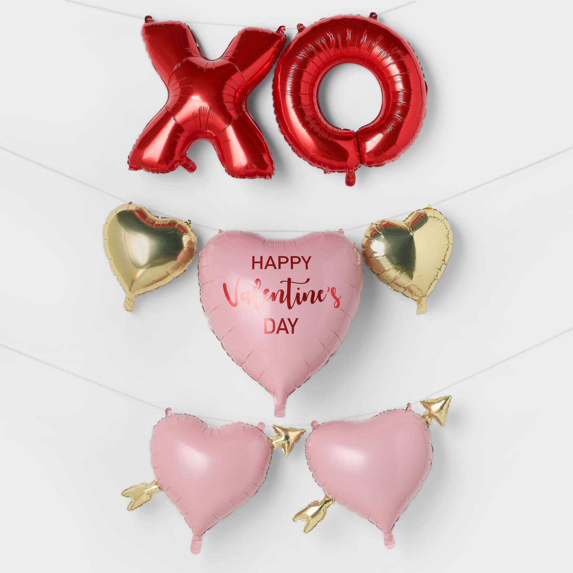 7ct Valentine's Day Unfilled Foil Balloon Bundle - Spritz™