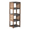 Evideco French Home Goods Bath Linen Storage Floor Shelf Elements Acacia - Gray Wood - 2 of 4