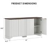 Jojoka Fluted Door Farmhouse Sideboard w/ Adjustable Shelves & Coffee Bar - Kitchen/Dining Room Storage - 3 of 4
