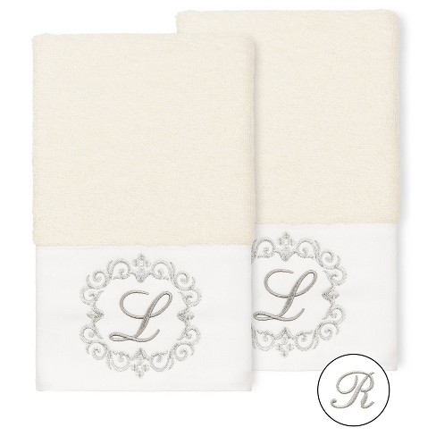 Monogrammed Bathroom Hand Towels  Luxury Decorative Bath Towels