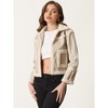 INSPIRE CHIC Women's Faux Fur Paneled PU Leather Thick Parka Jacket Warm Winter Coat - 2 of 4