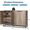 Buffet Sideboard Cabinet, 55" Wide Entryway Console with 4 Doors & Adjustable Shelves,Wood Coffee Bar Cabinet for Living Room, Dining Room, Kitchen - 3 of 4