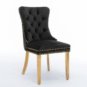 NicBex Set of 2 Dining Chair Modern Tufted Chairs with Steel Legs Upholstered Velvet Fabric Dining Room Armless Chair Lounge - 1 of 4