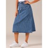 Allegra K Women's Casual High Waist A Line Jean Skirt - 3 of 4