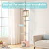 EROMMY Floor to Ceiling Cat Tree, Adjustable Cat Climbing Tower with Scratching Post, Pink - 4 of 4