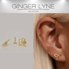 Bow Knot Flat Back Earrings for Cartilage Helix Tragus Lobe 14 kt Gold Plated Sterling Silver Pair by Ginger Lyne - 2 of 4