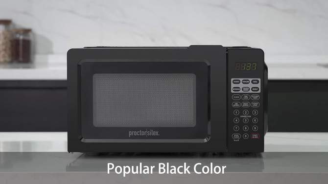 Proctor Silex 700W Countertop Microwave Black, 2 of 6, play video