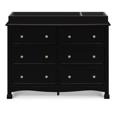 Ebony Horizontal Double Nursery Dresser with 6 Spacious Drawers