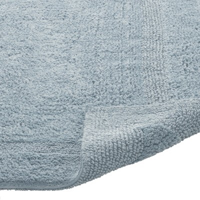 Lux Blue Cotton Tufted Reversible Bath Rug Set