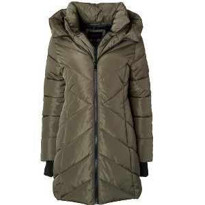 Sportoli Women's Winter Coat Down Alternative Hooded Long Vestee Puffer Jacket - 1 of 4