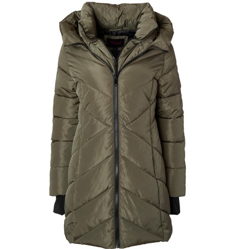 Women's olive down clearance coat