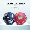 KUYOTQ Pack of 2 Cartoon Playground Balls, Balls for Toddler 1-6, 8.5" Rubber Ball, Indoor & Outdoor Game Toys for Boys Girls with Pump  (Blue+Pink) - 2 of 4