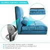 47.24'' Double Chaise Lounge Sofa Floor Couch and Sofa with Two Pillows (Blue) - 3 of 4