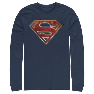 Men's Superman Logo Shadows Long Sleeve Shirt
