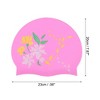Unique Bargains Silicone Morning Glory Pattern Waterproof Swim Cap 1 Pc - 4 of 4